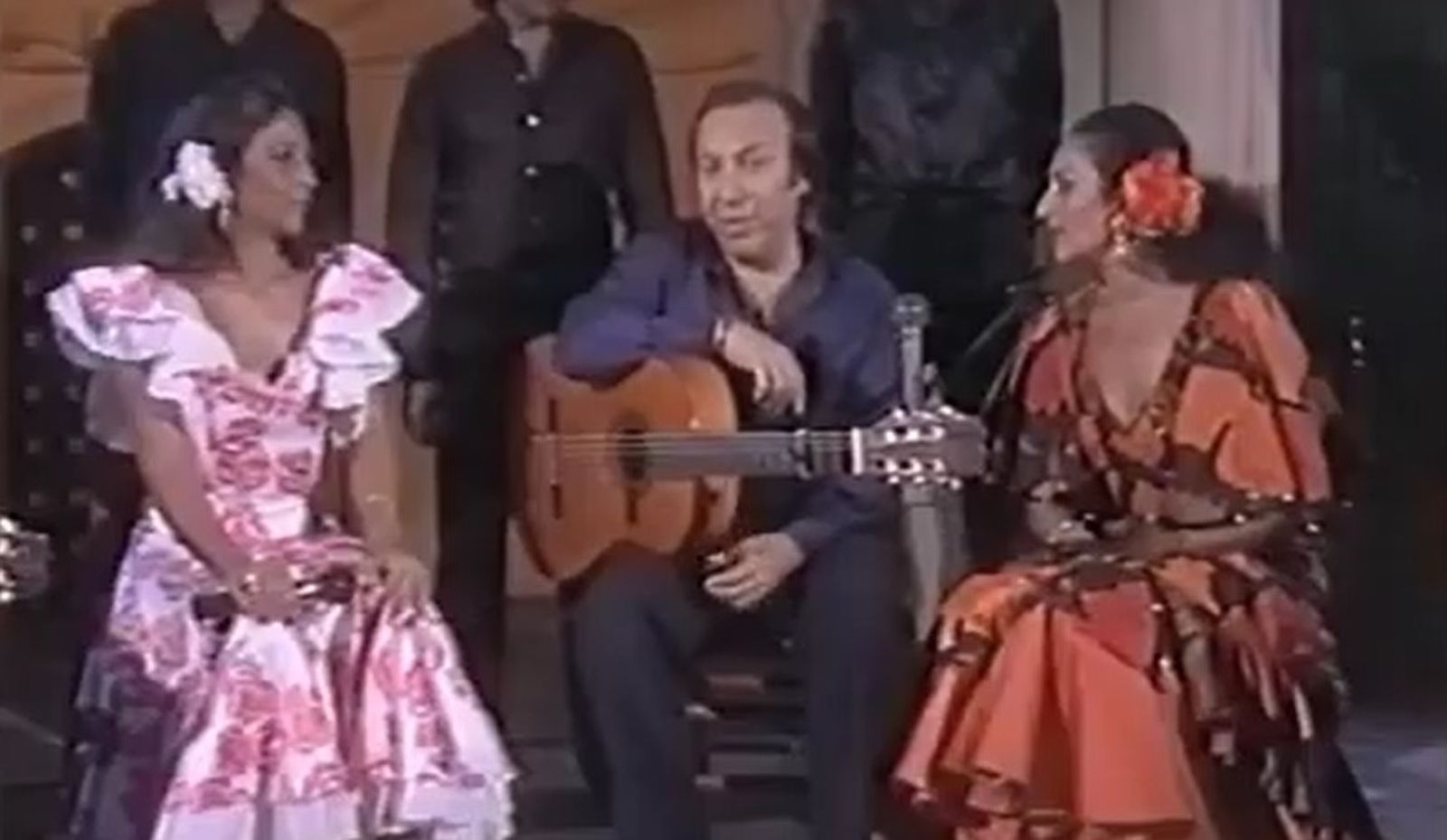 Paco Cepero, junto a Lola Flores y Lolita en un programa de Canal Sur.