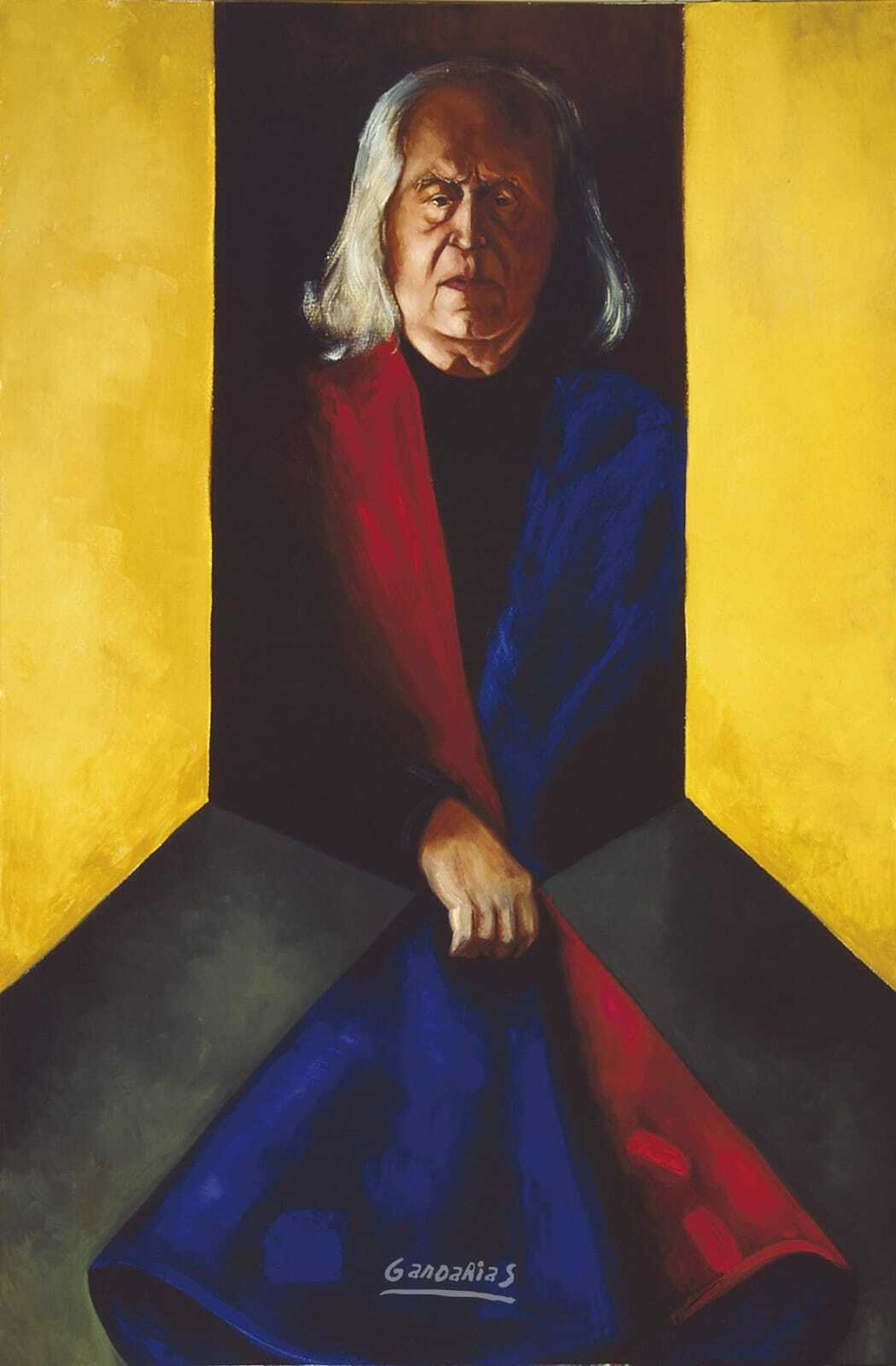 El retrato de Rafael Alberti donado por Enrique Barón.