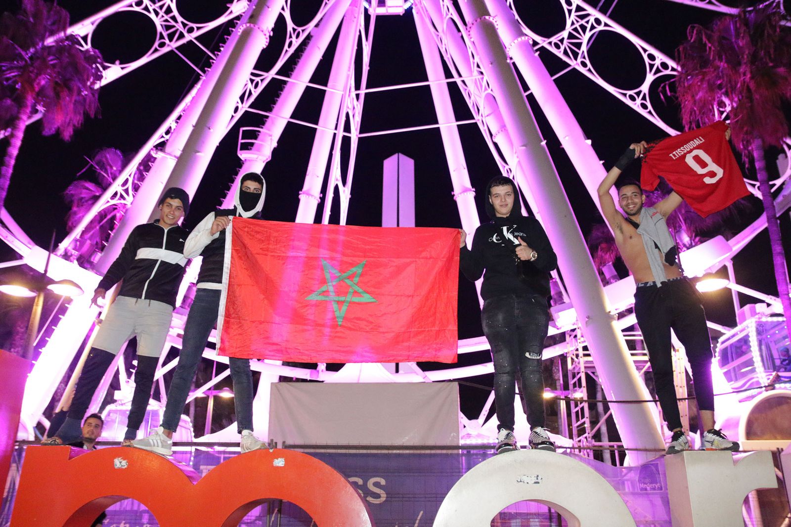 La celebración de la afición marroquí de Almería, en imágenes