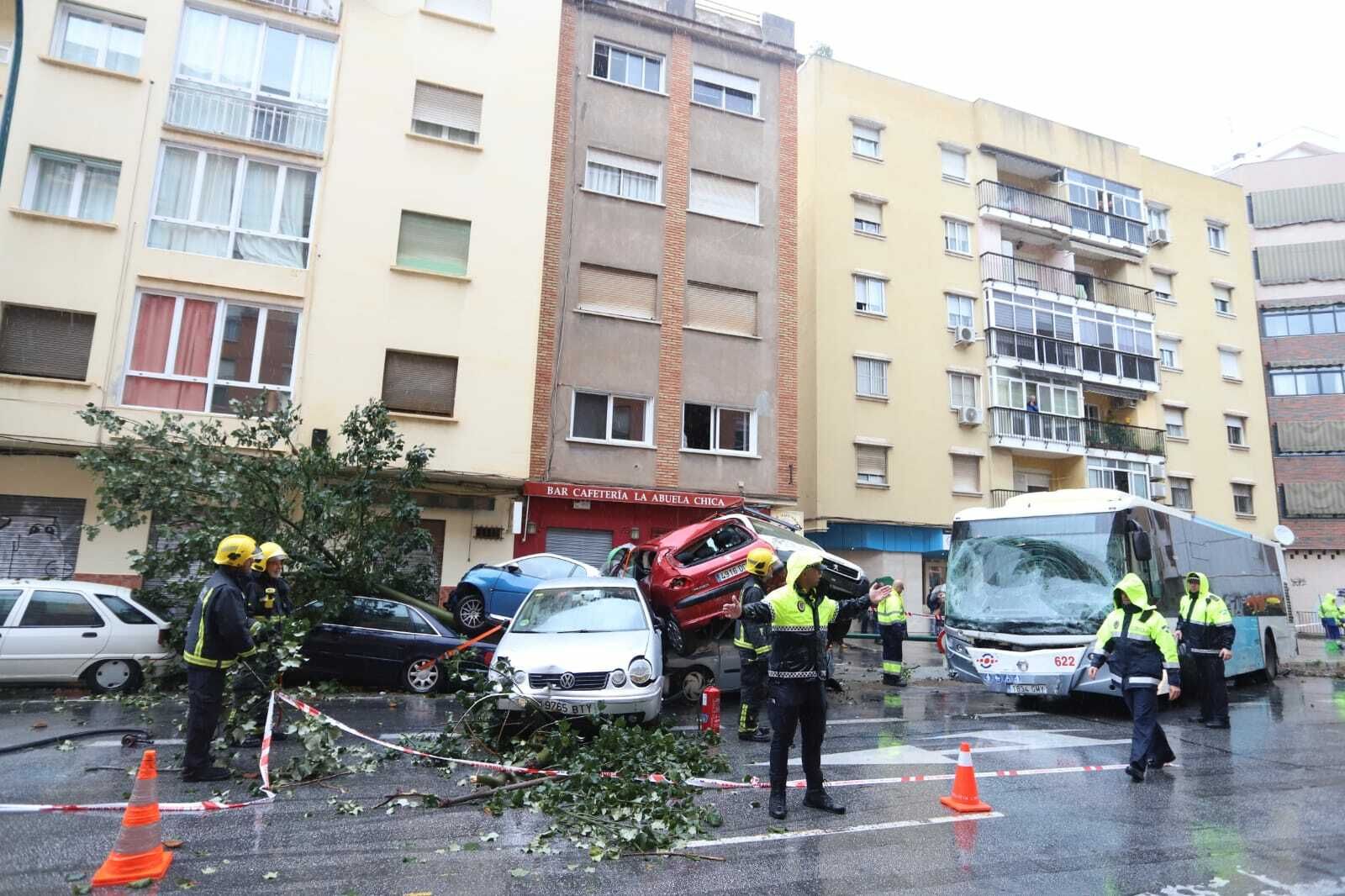 Fotos del accidente del autobús en Málaga