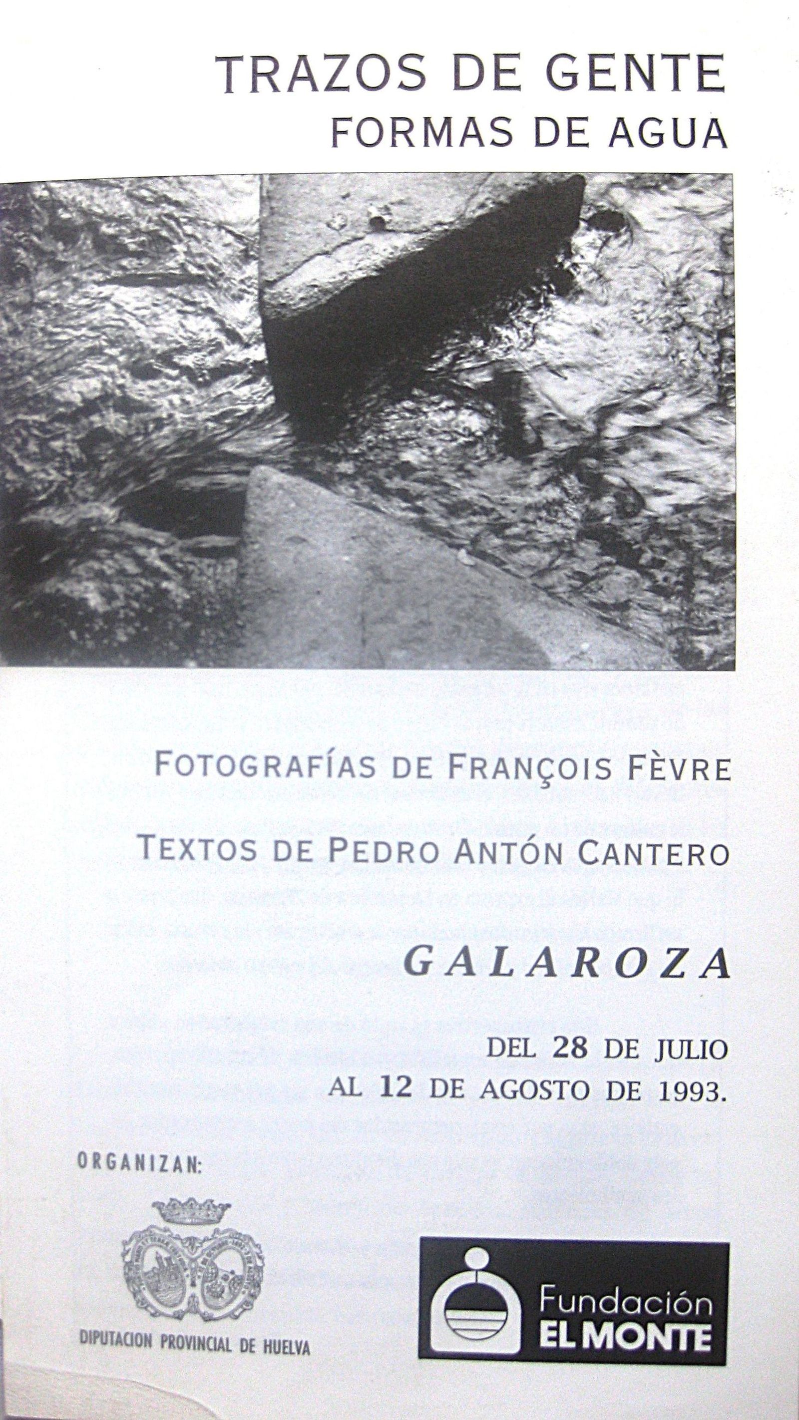 Folleto de la exposición de François Fevre en Huelva.