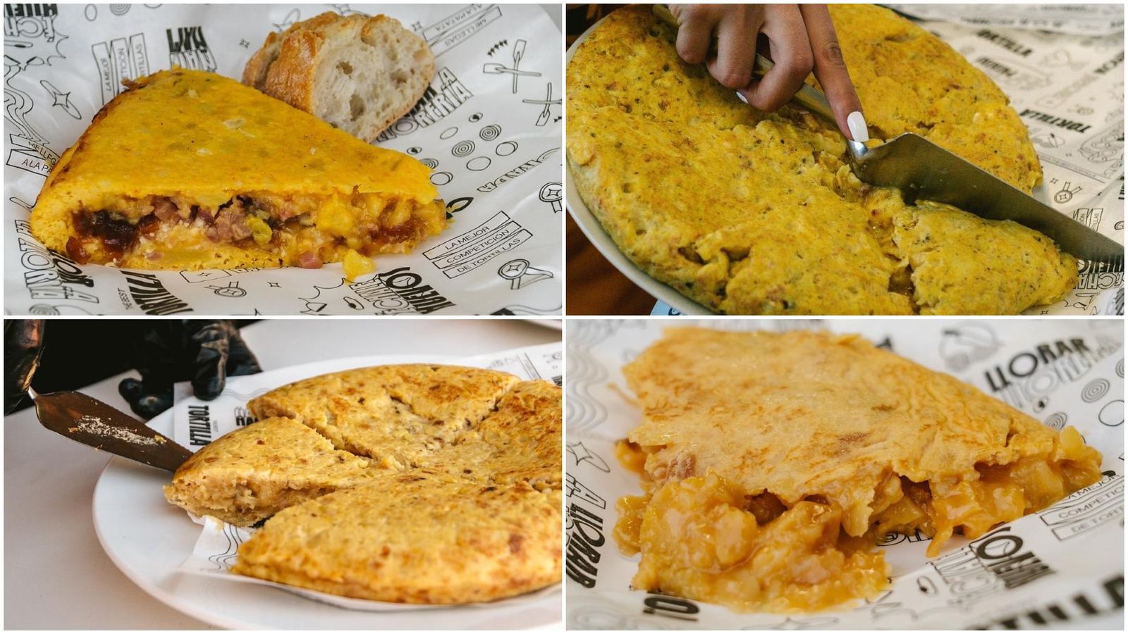 Porciones de tortilla de patatas de un concurso anterior de The Best Tortilla. Porciones de tortilla de patatas de un concurso anterior de The Best Tortilla.