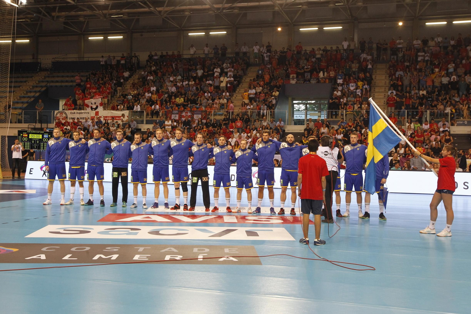 Fotogalería España-Suecia. Balonmano. Palacio Juegos Mediterráneos. Almería