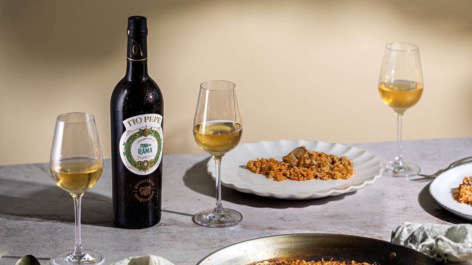 Tío Pepe en Rama 2024 con arroz con marisco.