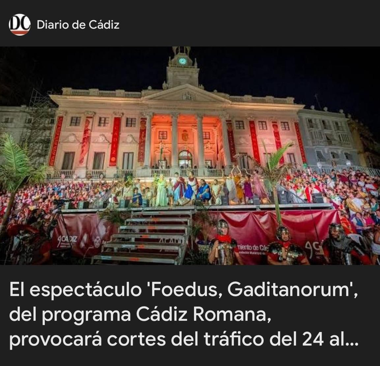 Una noticia de Diario de Cádiz en Google Discover