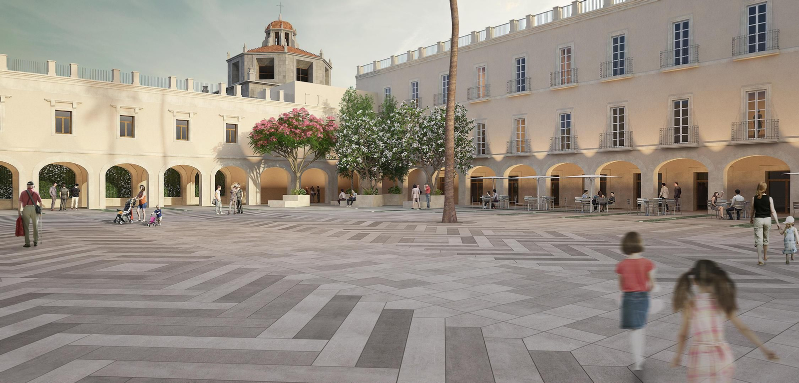 Diseño de la Plaza Vieja sin el arbolado actual existente a reformular.