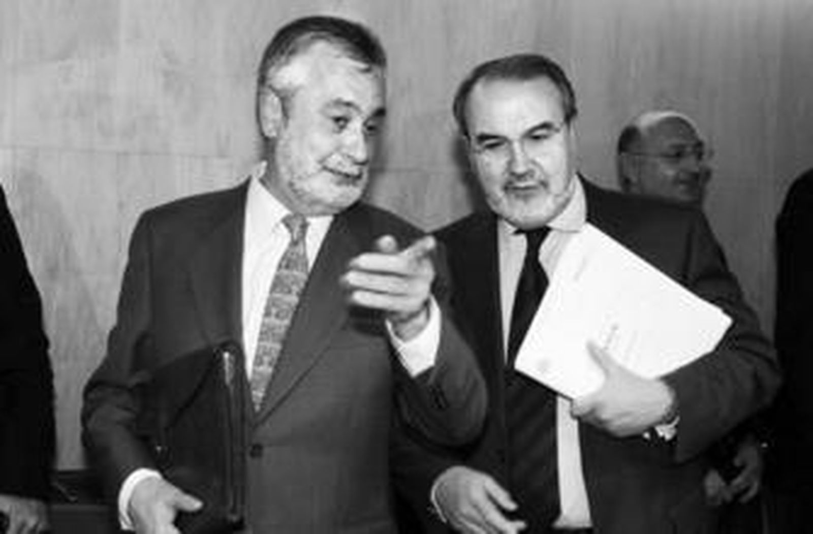 José Antonio Griñán, consejero de Economía, junto al titular del Ministerio, Pedro Solbes.