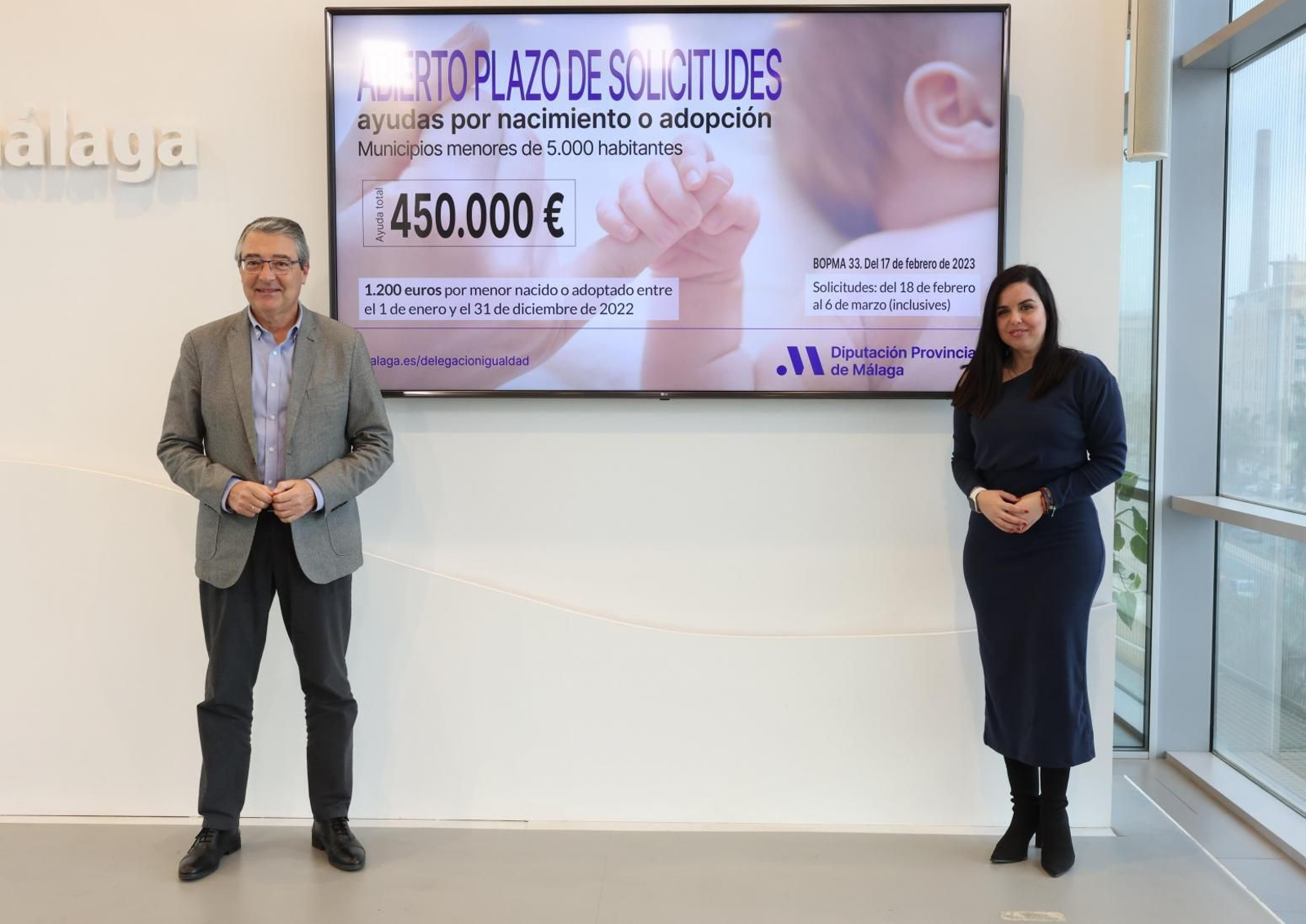Presentación en la Diputación del plazo de solicitudes de ayudas por nacimiento o adopción.