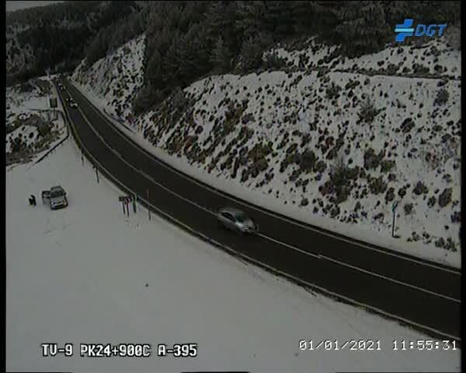 Imagen de la A395 a Sierra Nevada.