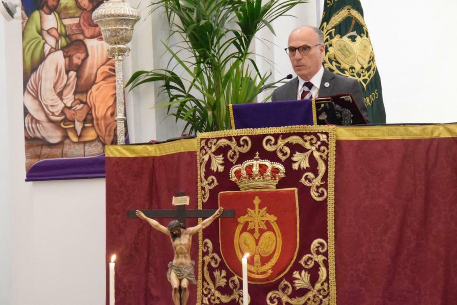 Francisco Fuentes, durante la lectura del pregón en Los Barrios.