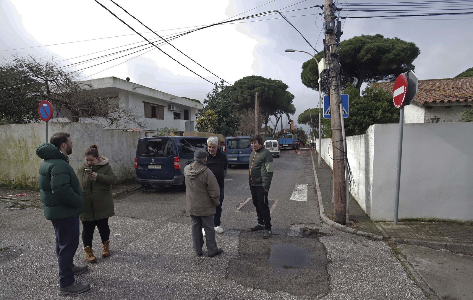 24 horas sin electricidad en la urbanización Los Pinos por árboles caídos tras la borrasca Kristin, en imágenes