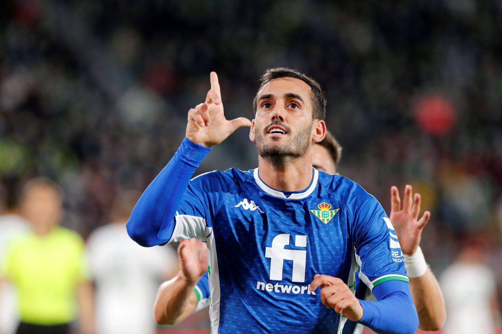 Juanmi celebra su gol.