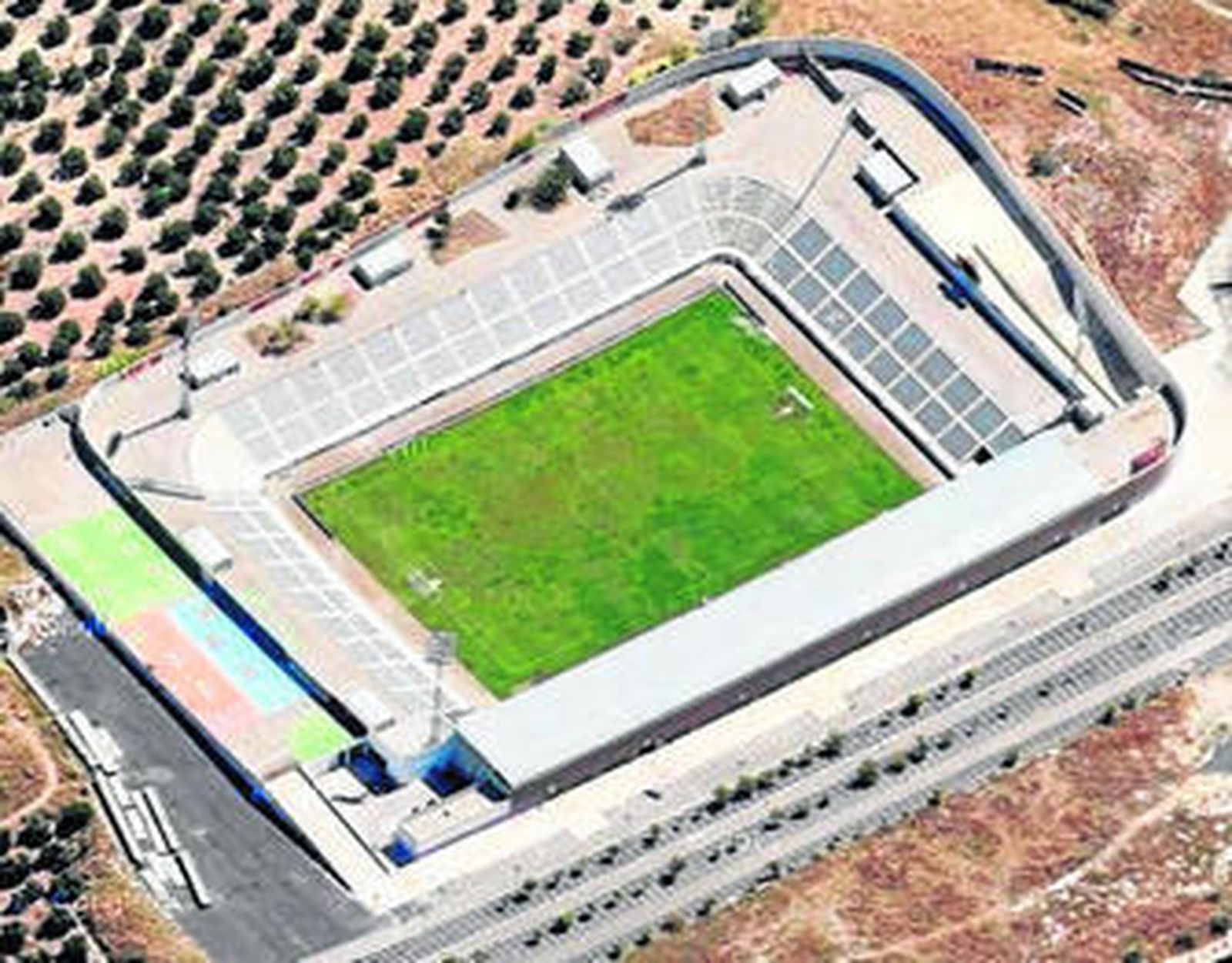Vista aérea del nuevo estadio de la Victoria.