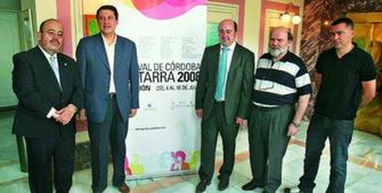Mariscal, Blanco, Torres, Gálvez y Álvarez, durante la presentación de la muestra.