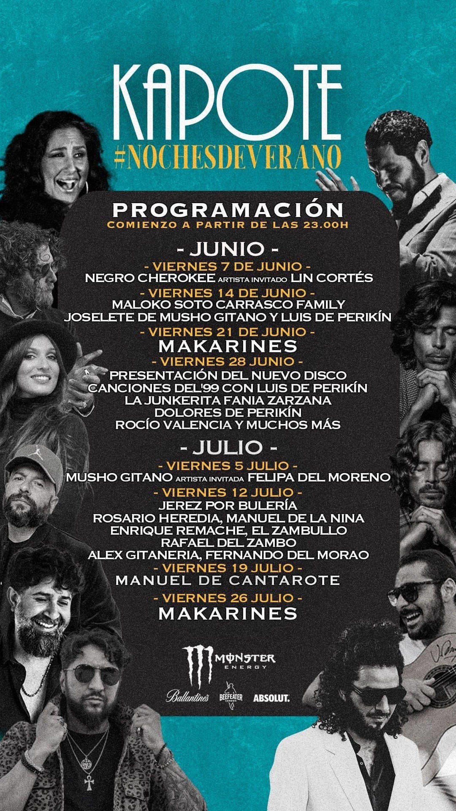 Programación Noches de Verano en Kapote Jerez.