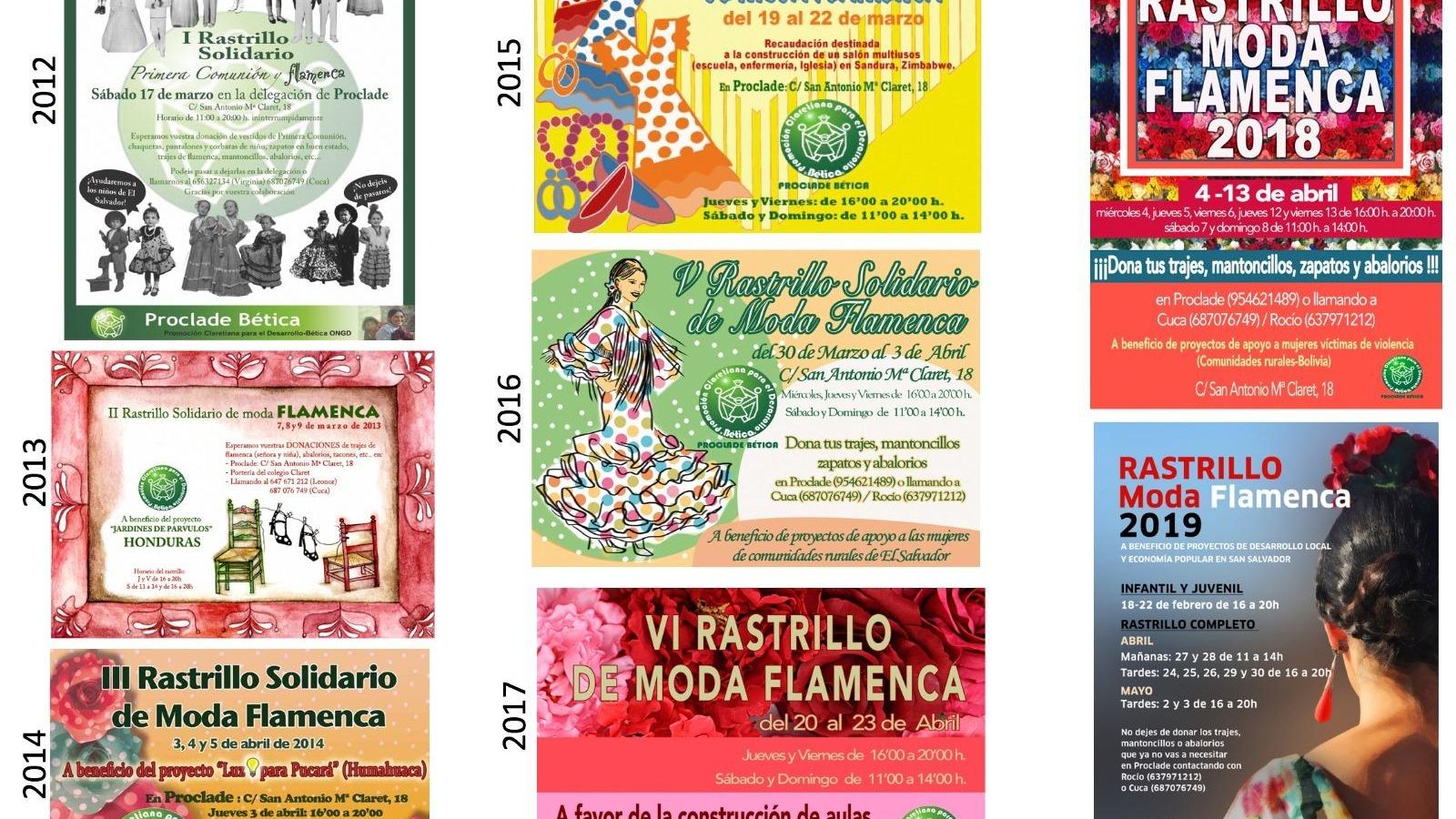 Carteles del Rastrillo de Moda Flamenca de Proclade Bética.