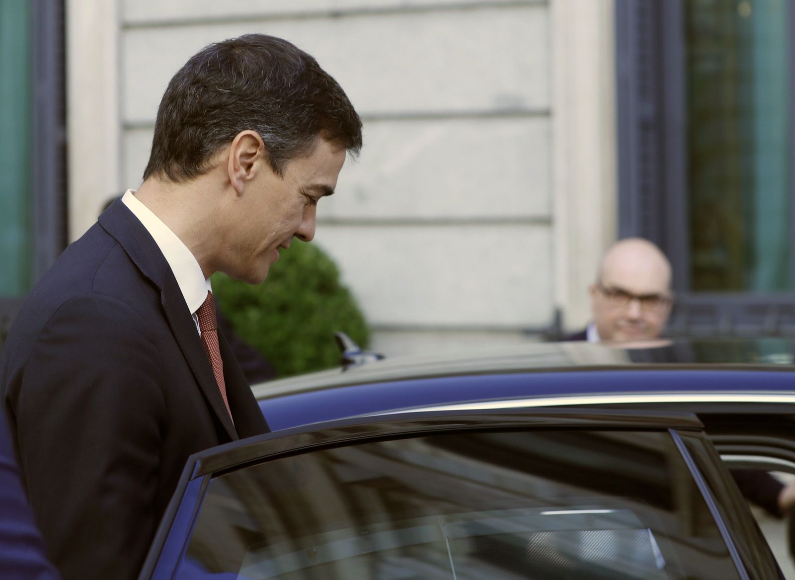 Pedro Sánchez, en la salida del Congreso.