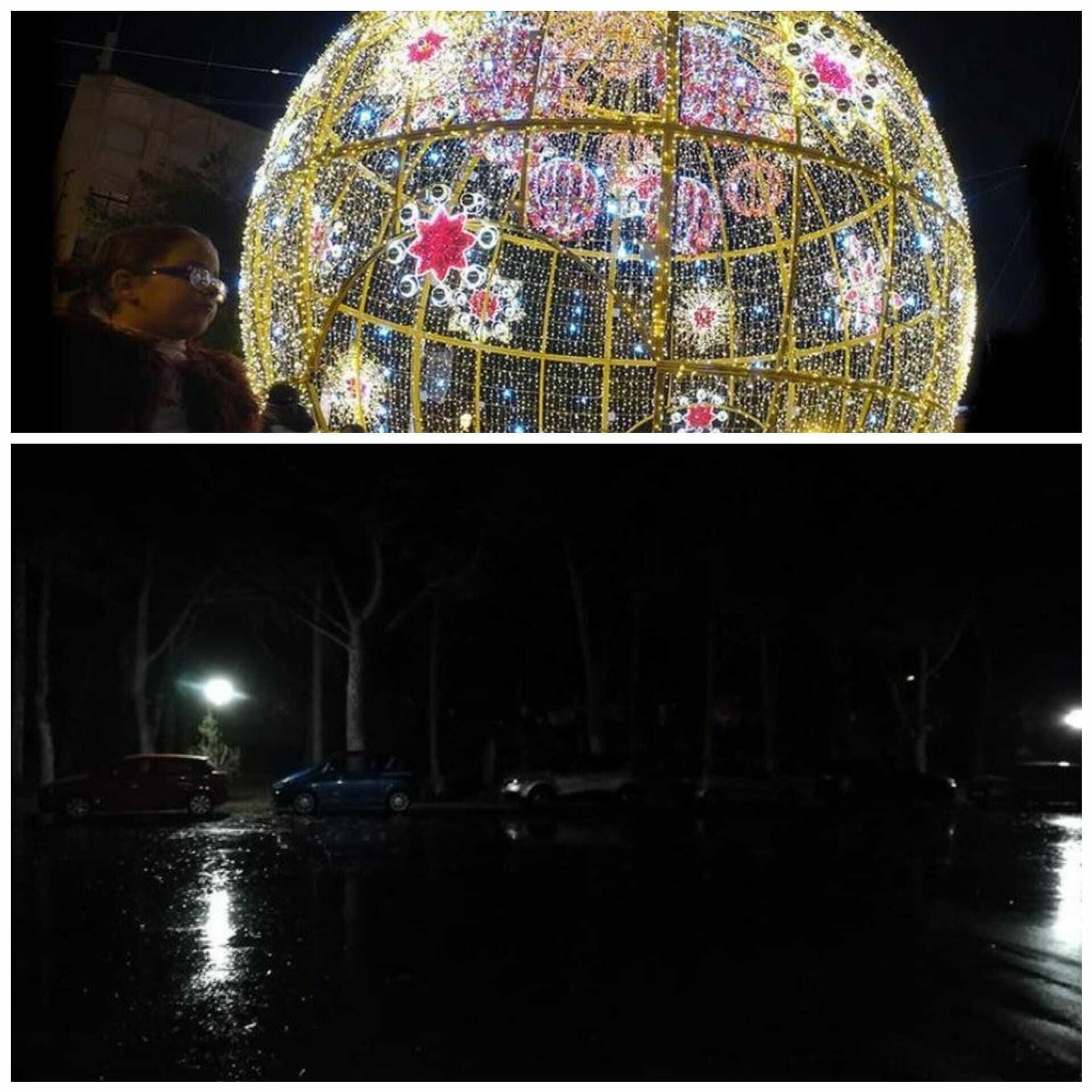 El alarde de luces navideñas convive con los apagones de la zona Norte de Granada