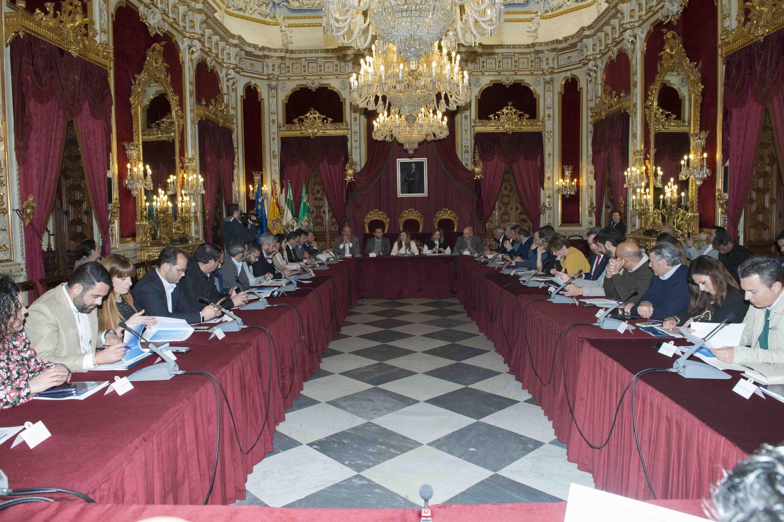 Reunión del Consejo de Alcaldías, ayer en la sede de la Diputación Provincial de Cádiz.
