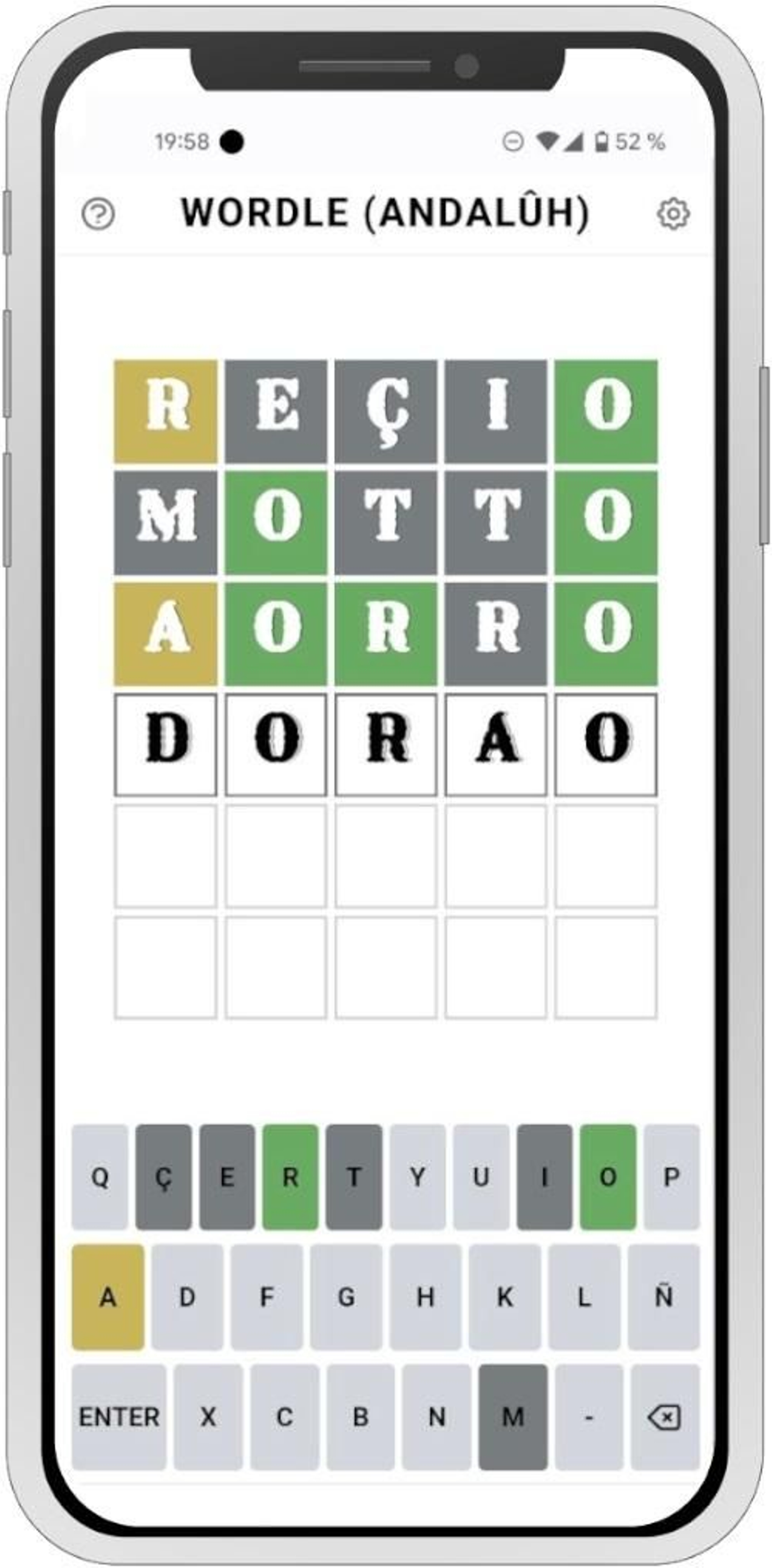 El reto diario del Wordle para descubrir la palabra andaluza