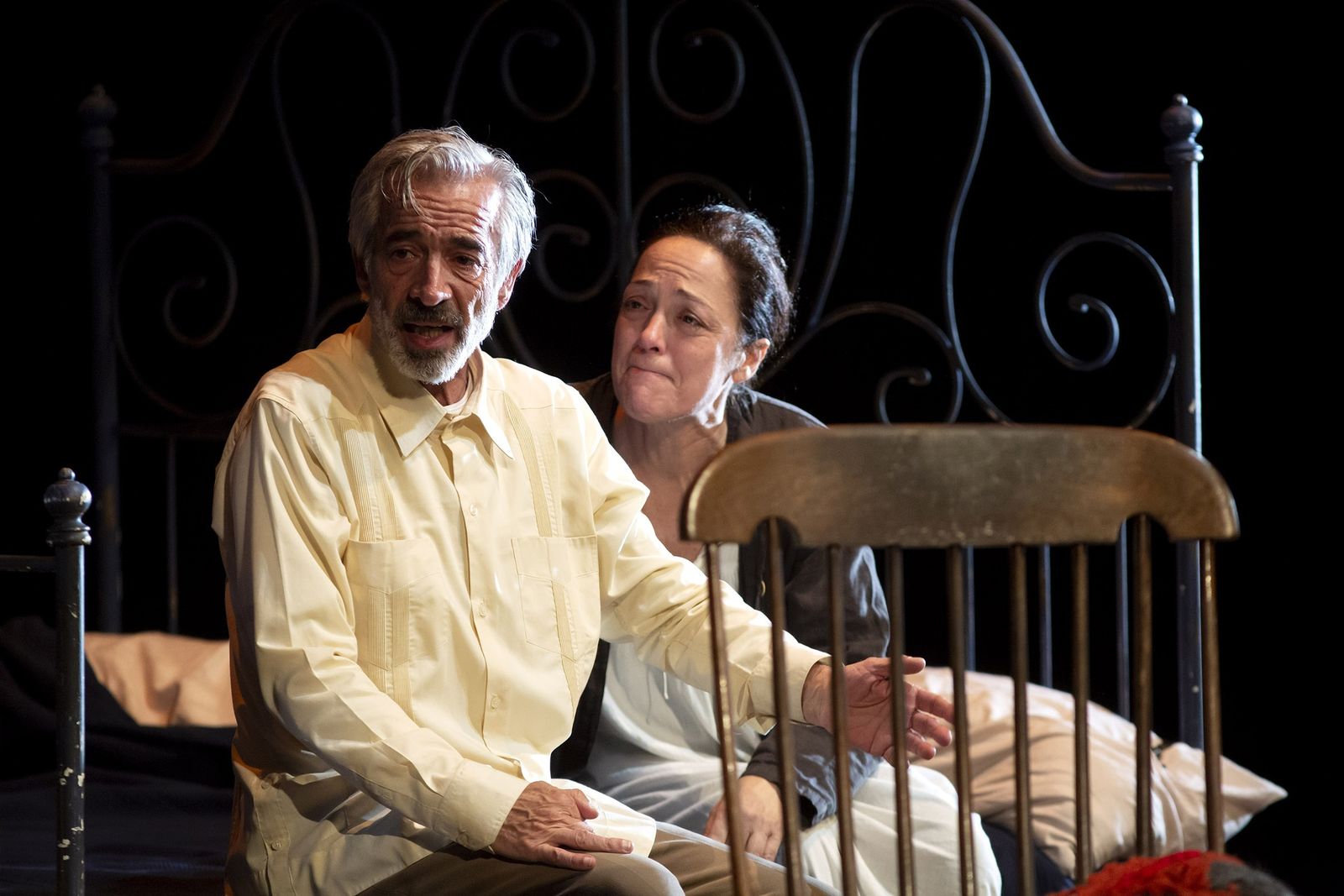 Imanol Arias y Cristina de Inza, este sábado, en el Teatro Cervantes.