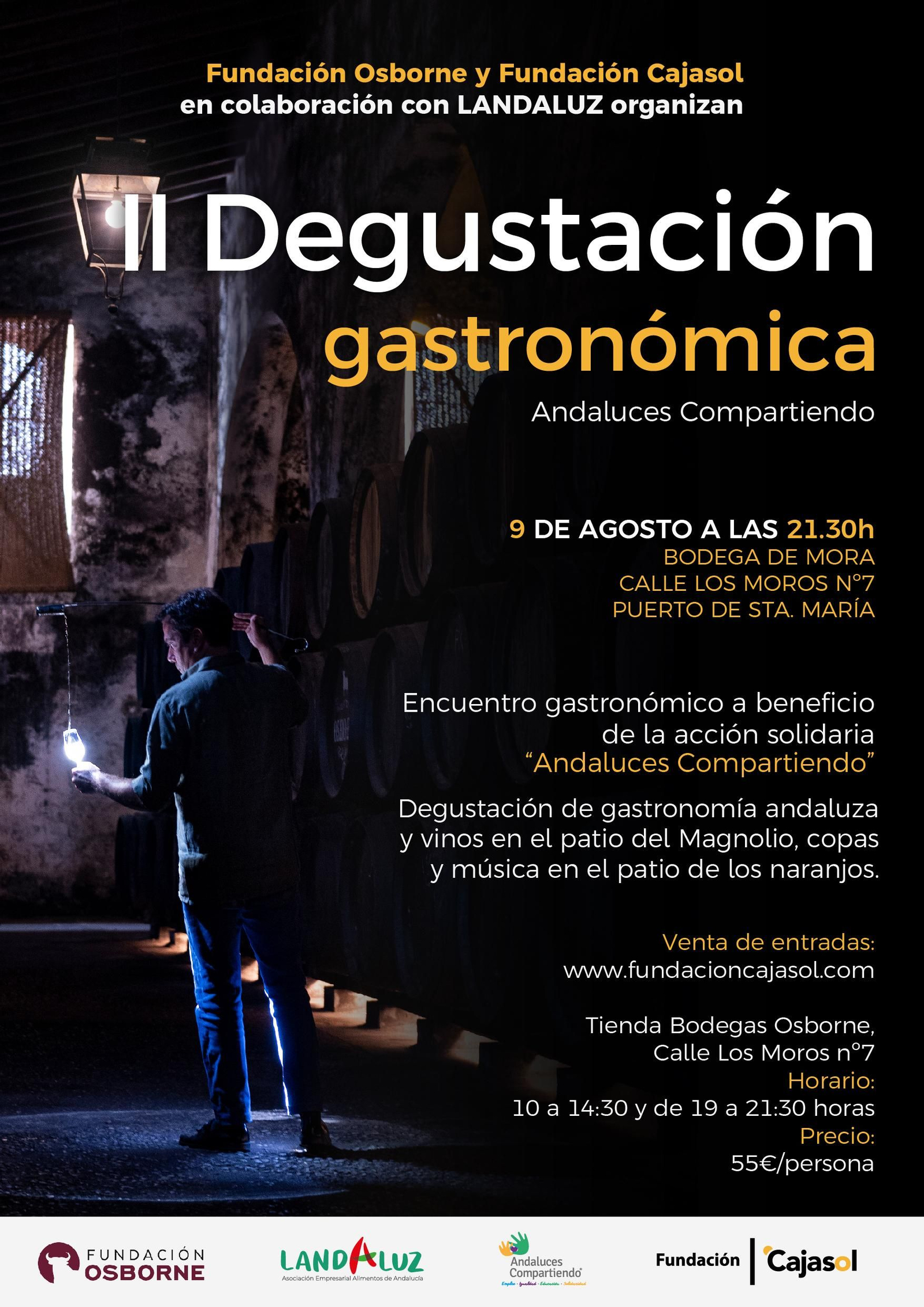 Cartel anunciador de la degustación gastronómica benéfica.