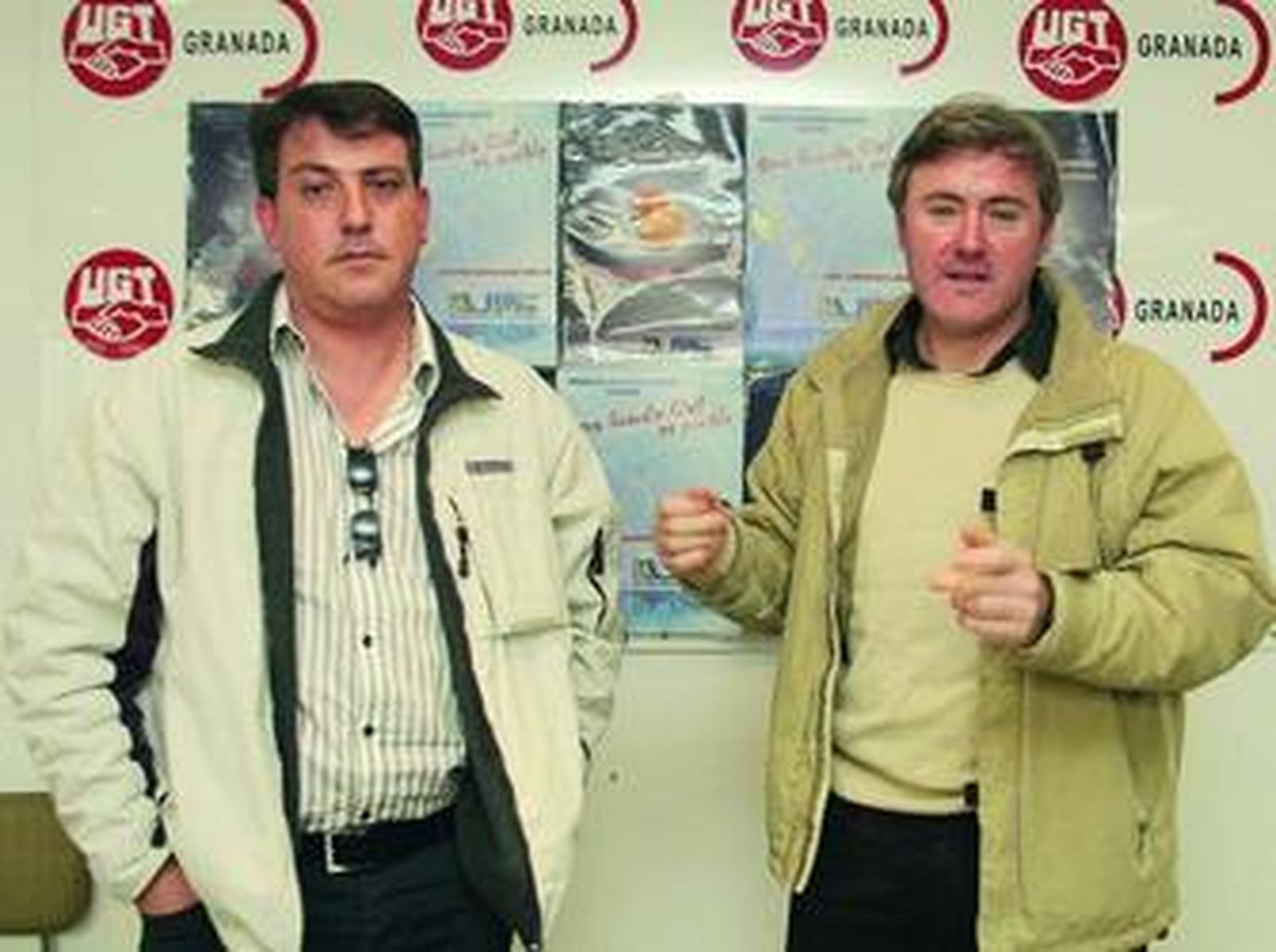 Manuel García y Manuel Mato, ayer, en la sede de UGT.
