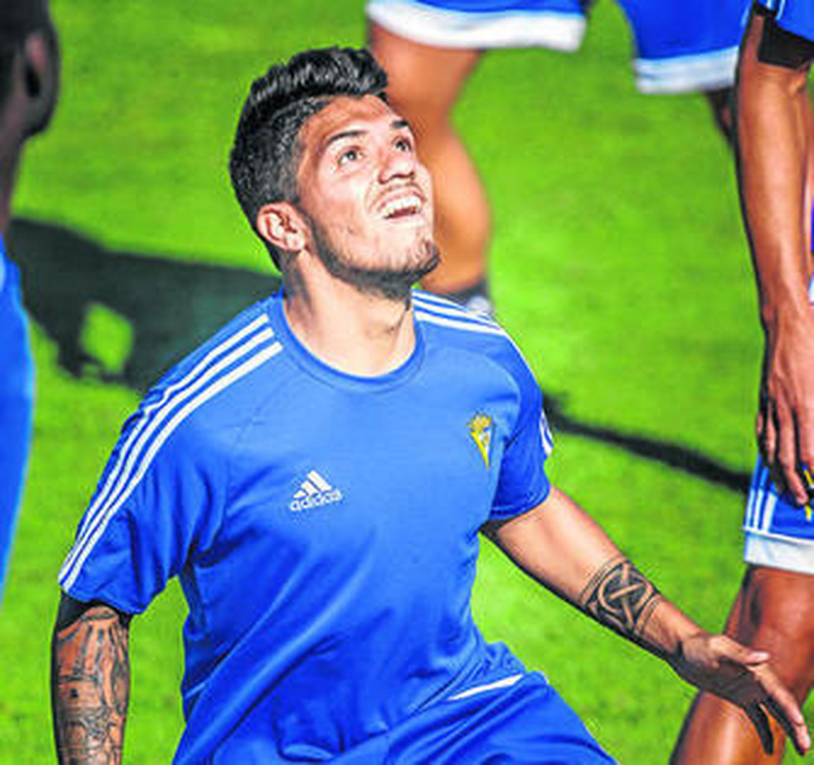 Gastón del Castillo, en un entrenamiento del Cádiz en la Ciudad Deportiva de El Rosal.