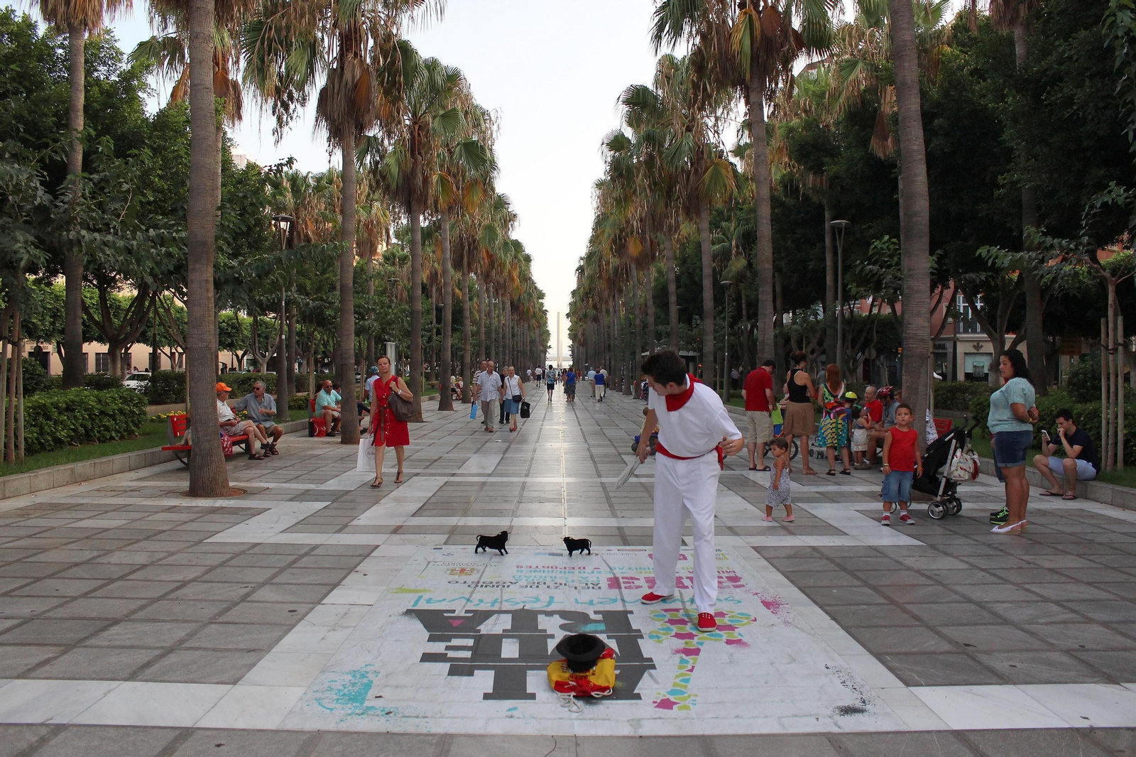 David Ruiz, artista urbano, en la Rambla de Almería
