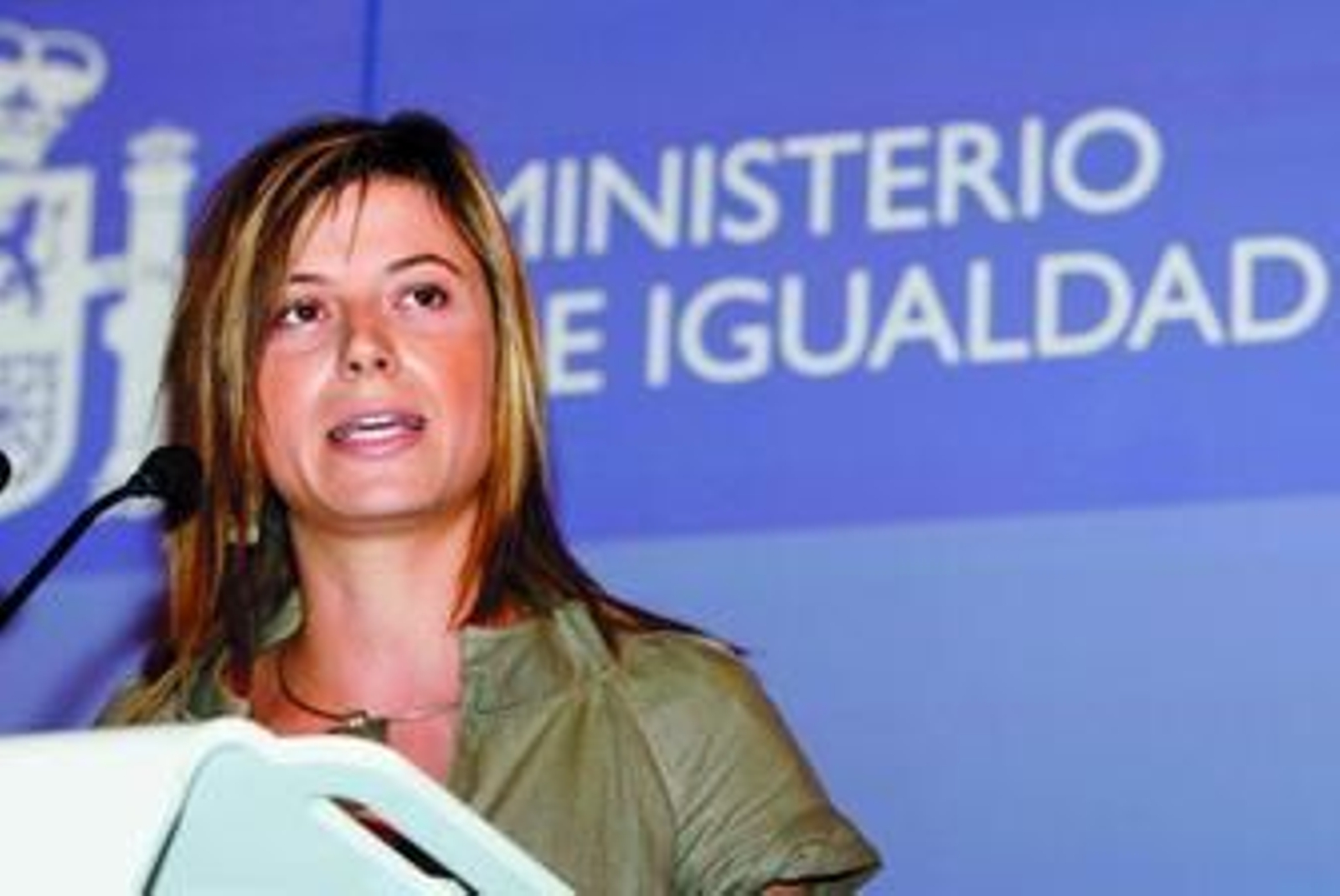 La ministra de Igualdad, Bibiana Aído, durante la rueda de prensa que ofreció tras la constitución del comité de expertos.