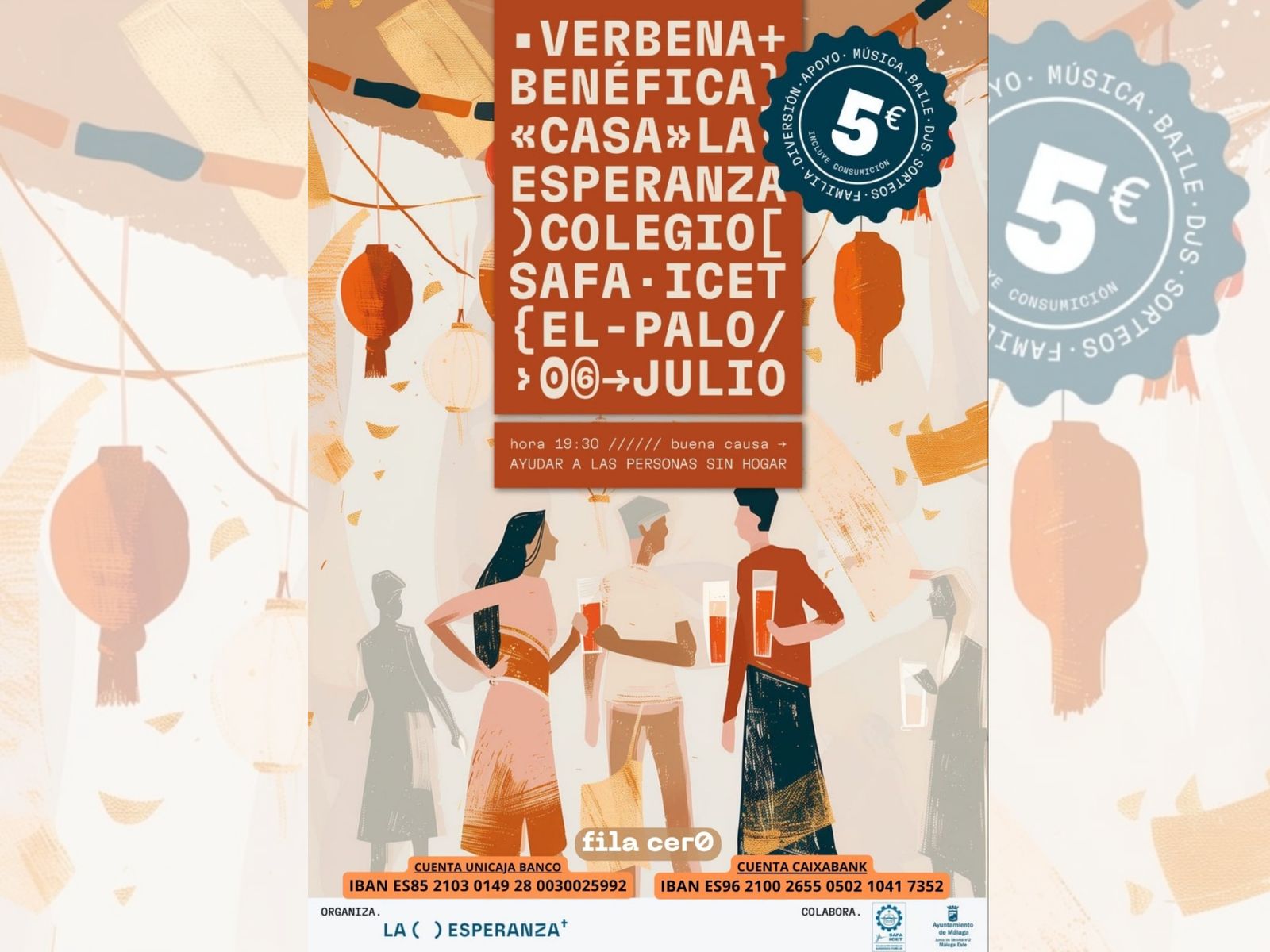 El cartel de la verbena benéfica organizada por la asociación Casa Hogar de la Esperanza.