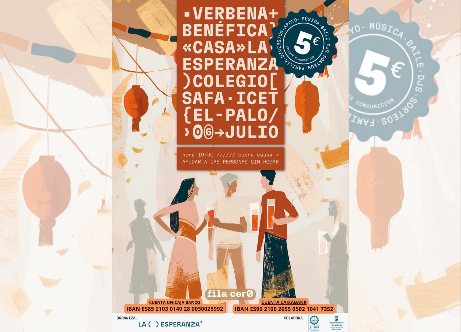 El cartel de la verbena benéfica organizada por la asociación Casa Hogar de la Esperanza.