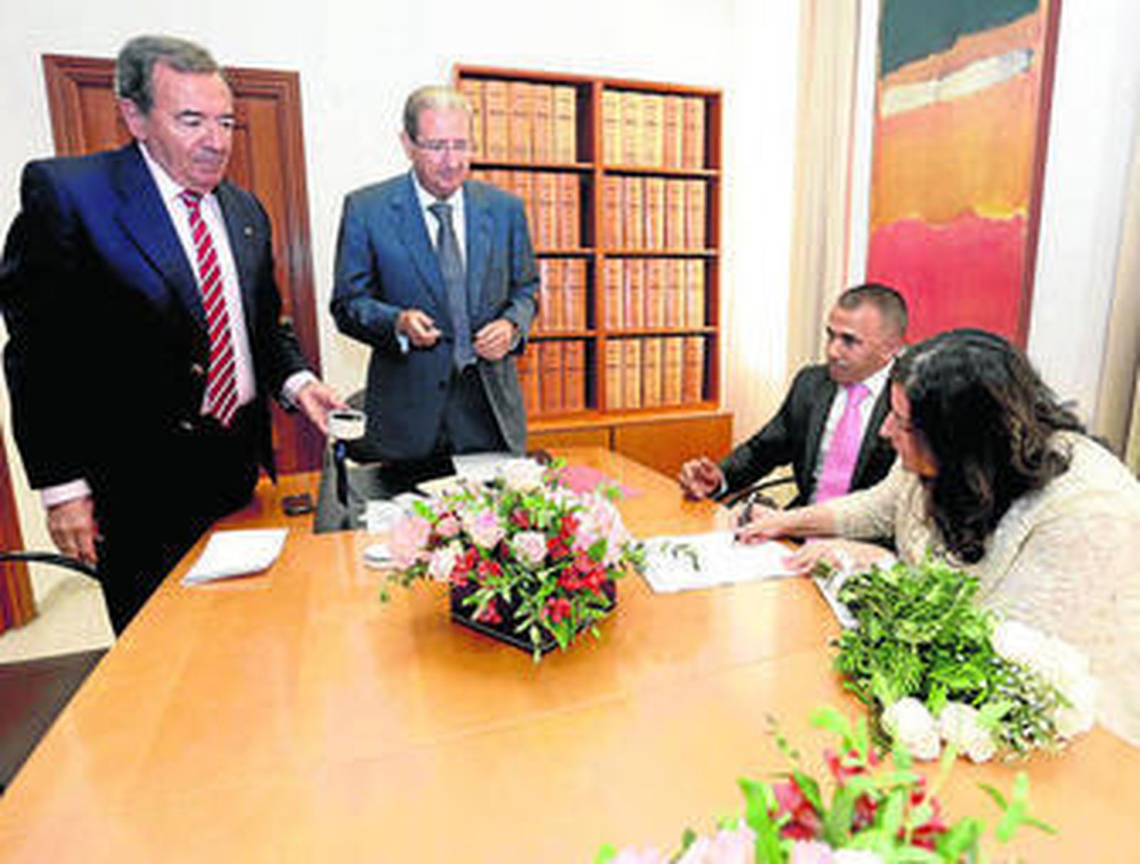 Imagen de una ceremonia en una notaría de Málaga.