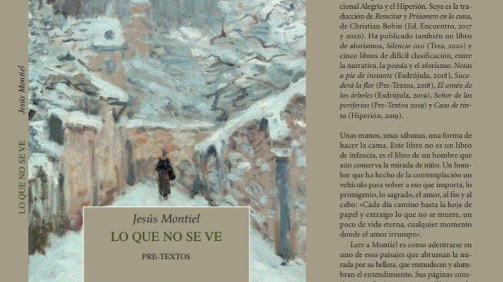 La portada del nuevo libro de Jesús Montiel