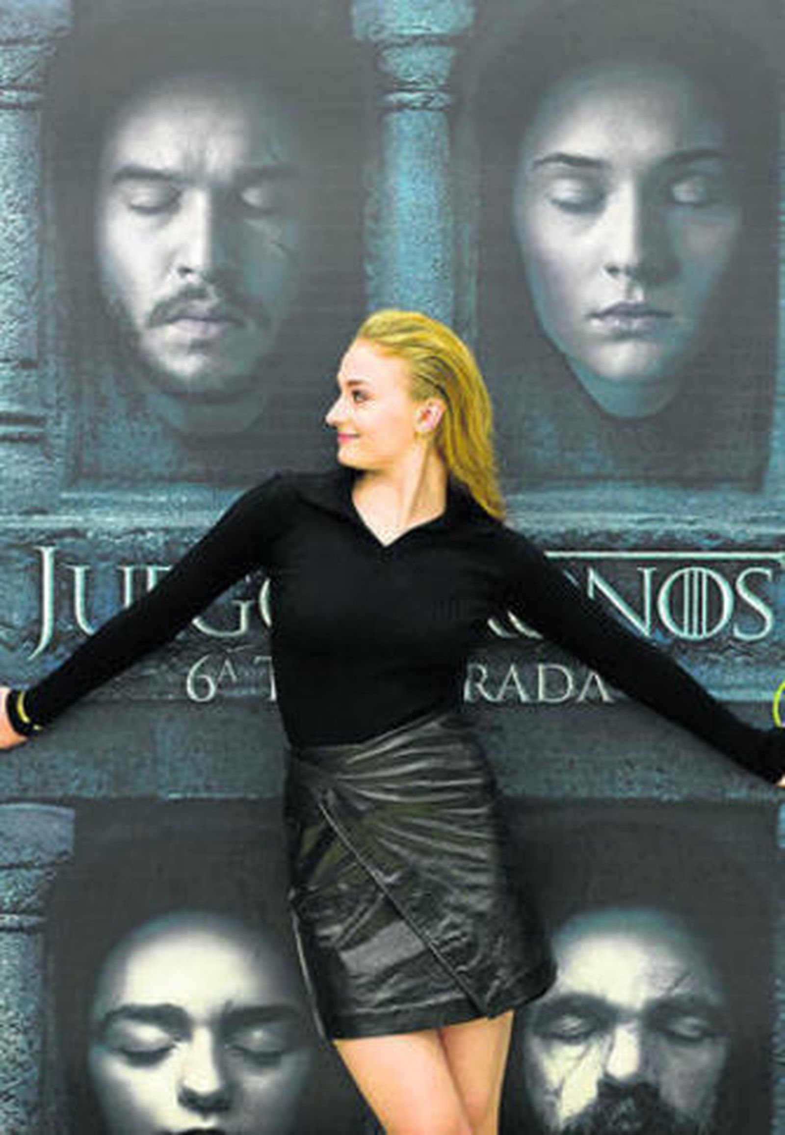 Sophie Turner en uno de sus actos de esta semana en Madrid.