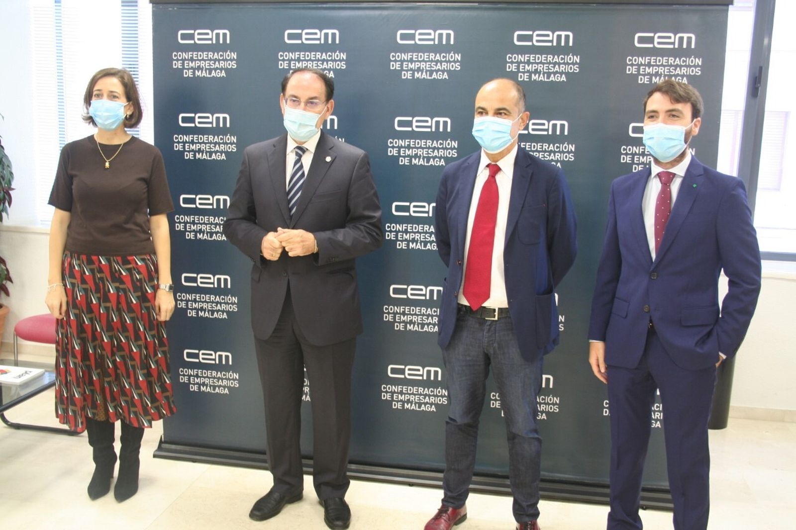 La presentación del acuerdo, en la sede de la CEM.