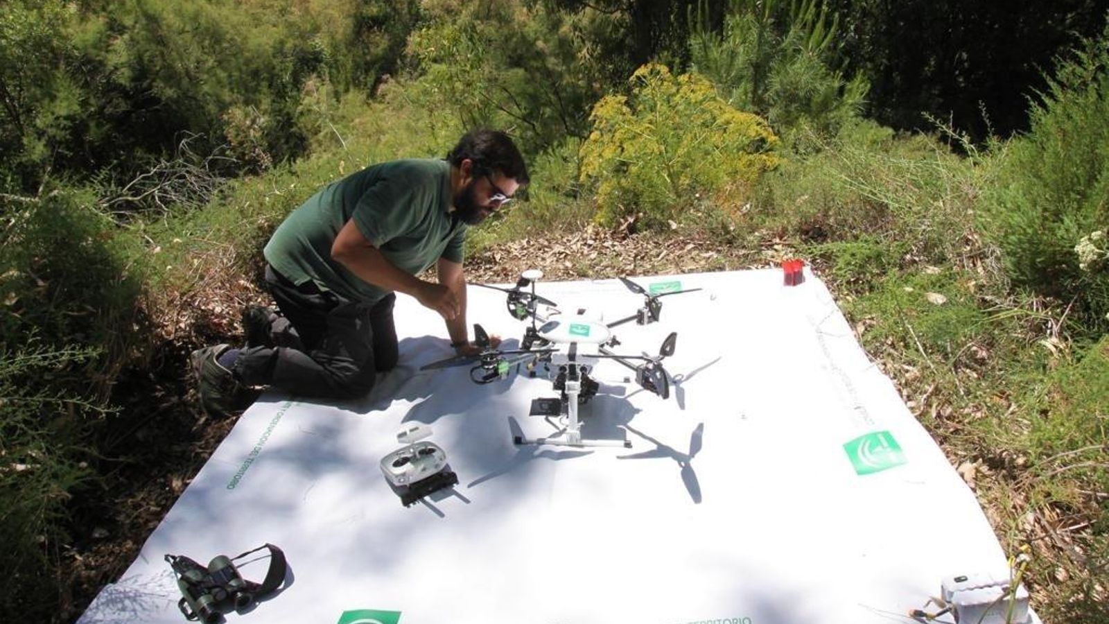 Preparación de los drones.