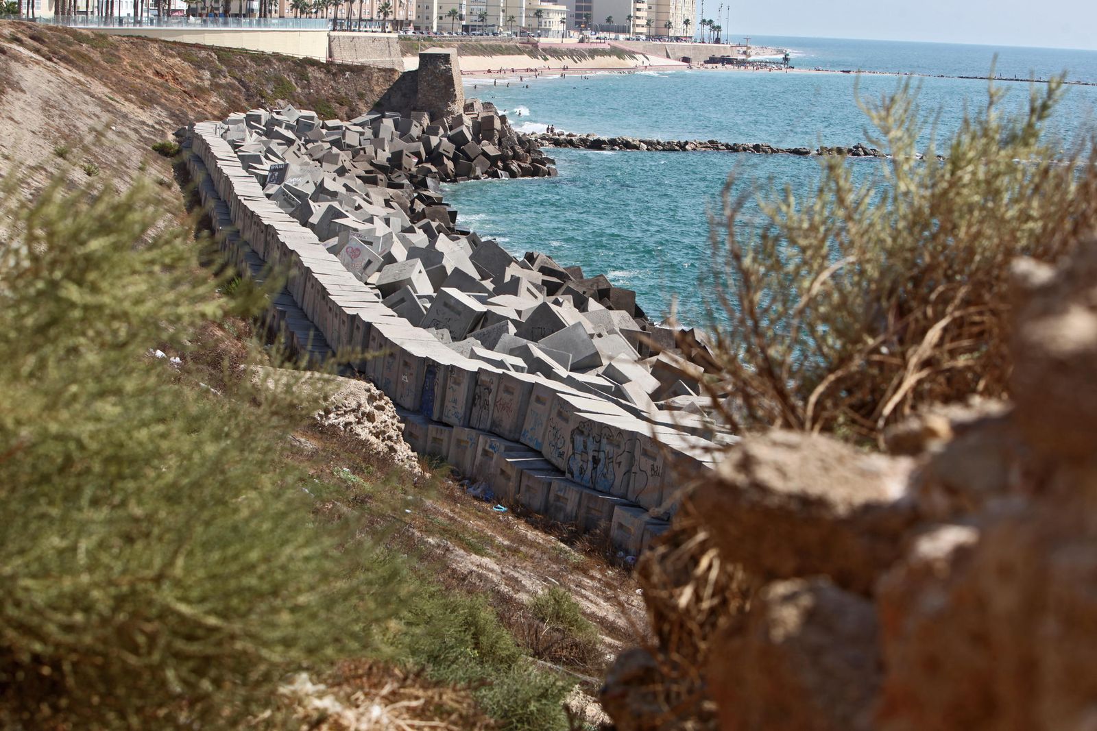 El mismo tramo de playita, con marea alta, en una imagen reciente.