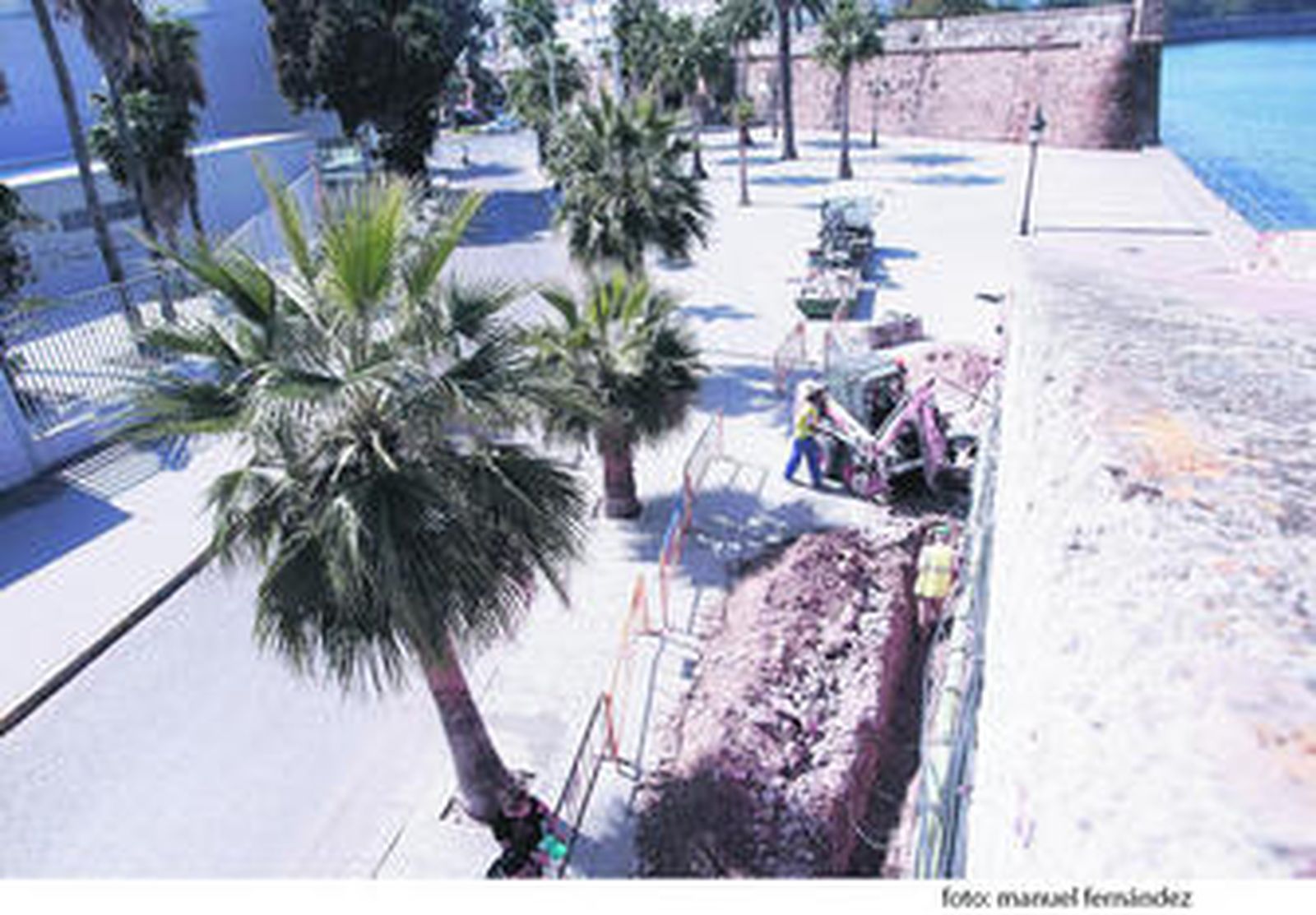 Las obras en el baluarte que da entrada a la Punta de San Felipe.