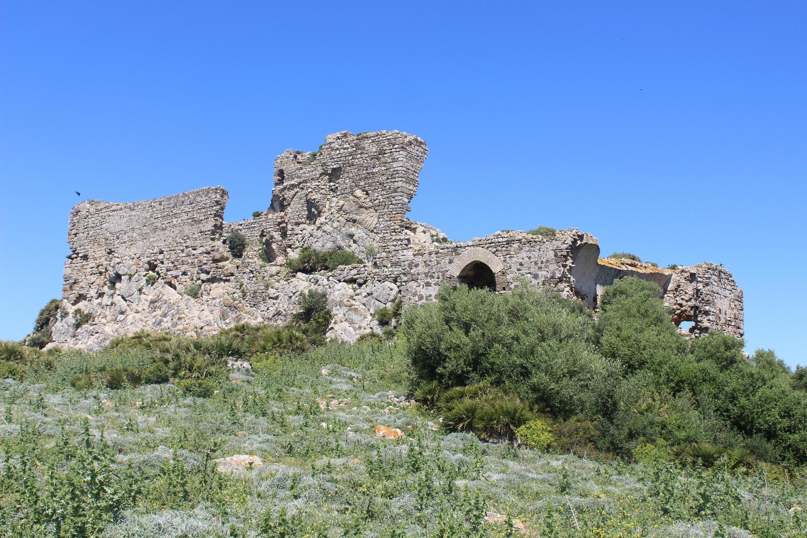 Ruinas del castillo de Torrestrella, en lo alto del cerro al que da nombre, muy cerca de Medina Sidonia.