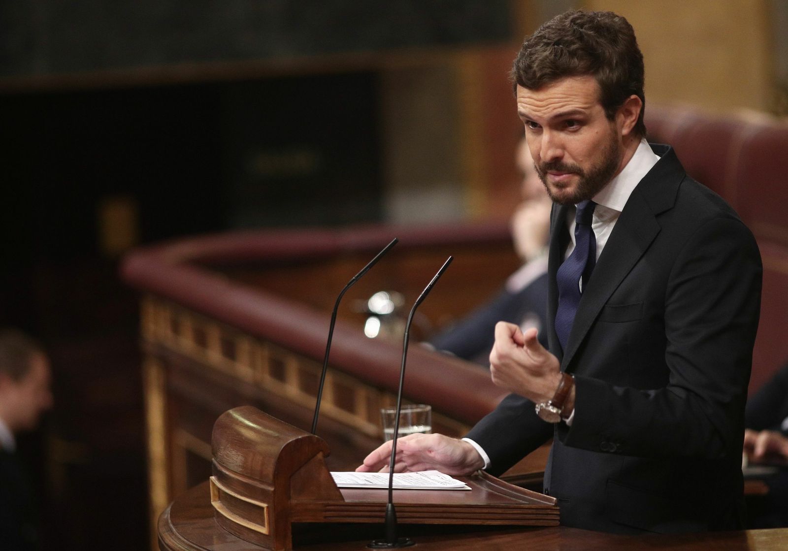 Casado, este sábado en la tribuna del Congreso.
