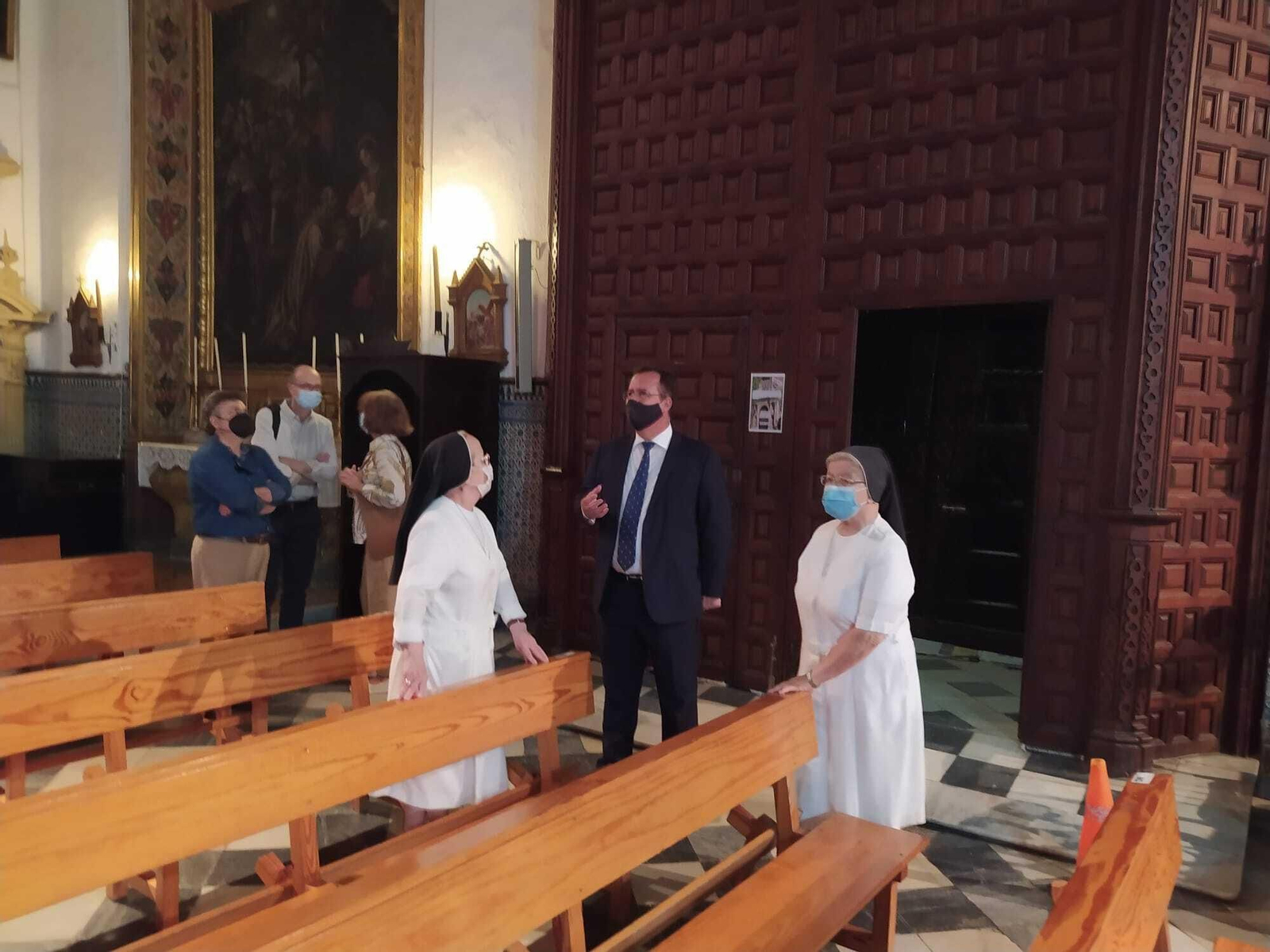 Juan Carlos Cabrera durante su visita al convento.