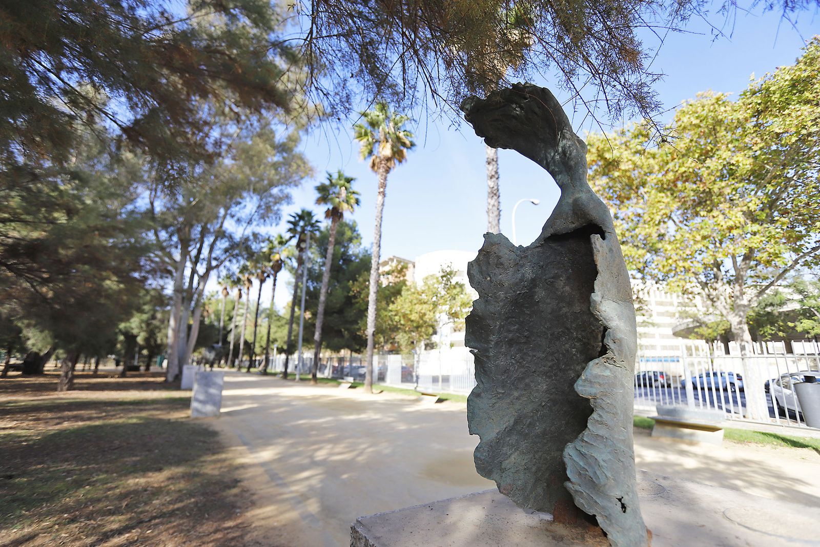 Imágenes del actual estado de las esculturas del museo al aire libre de Huelva