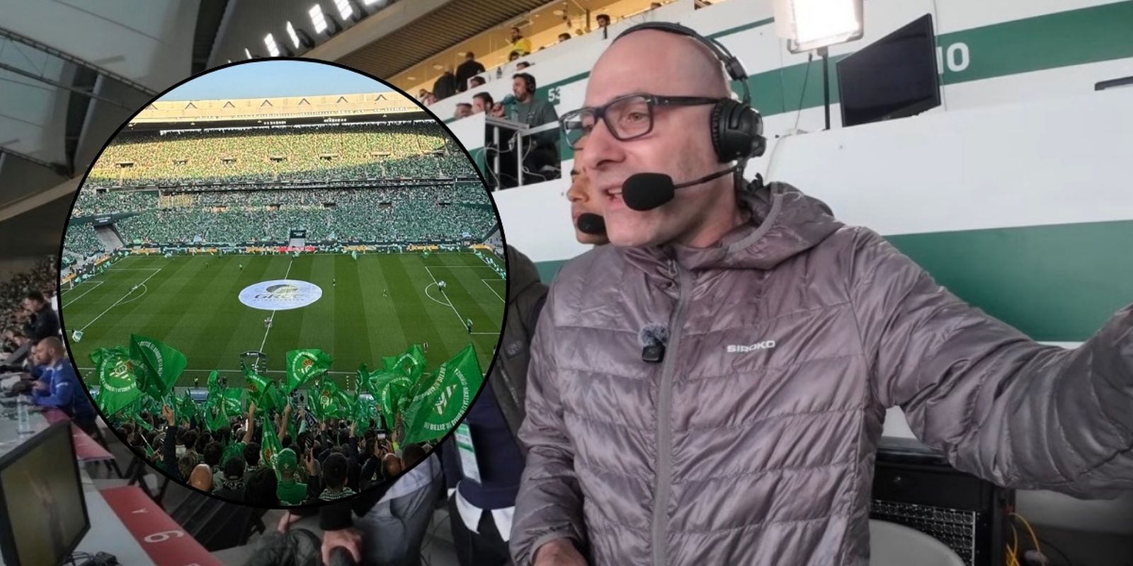 Miguel Ángel Román narrando el derbi entre Betis y Sevilla