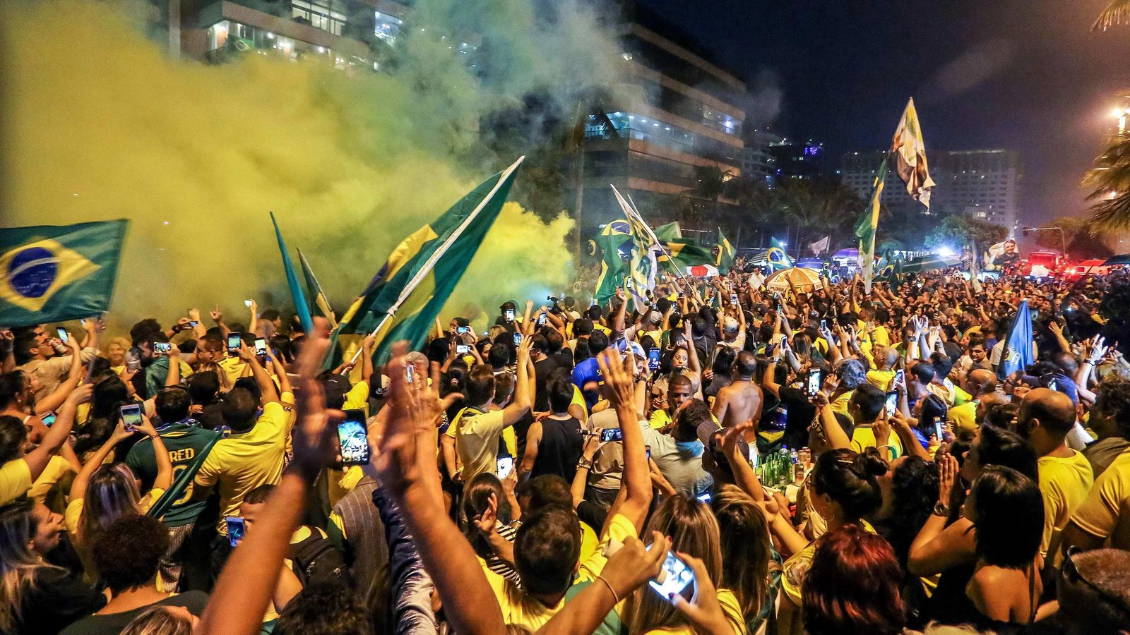 Celebración de los simpatizantes de Jair Bolsonaro.