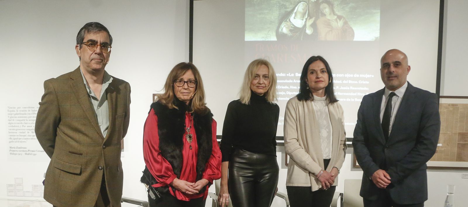 Las tres participantes de la mesa redonda de Cajasol.