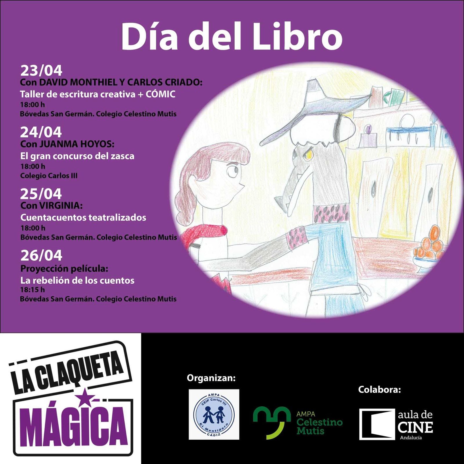 Cartel de las actividades de La Claqueta Mágica.