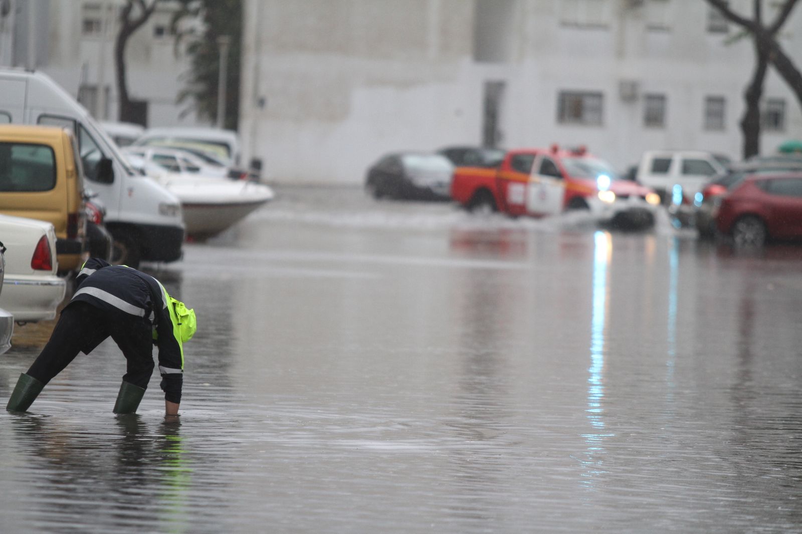 Imágenes de las consecuencias de las lluvias en Punta Umbría
