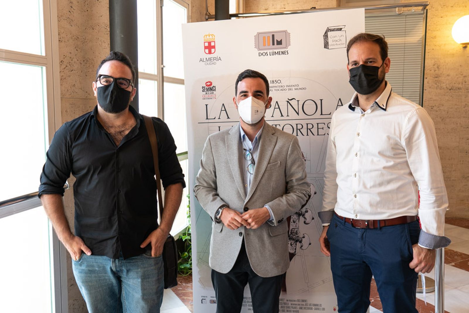 El concejal Carlos Sánchez junto a Raúl Navarro y Fran López Montoro.