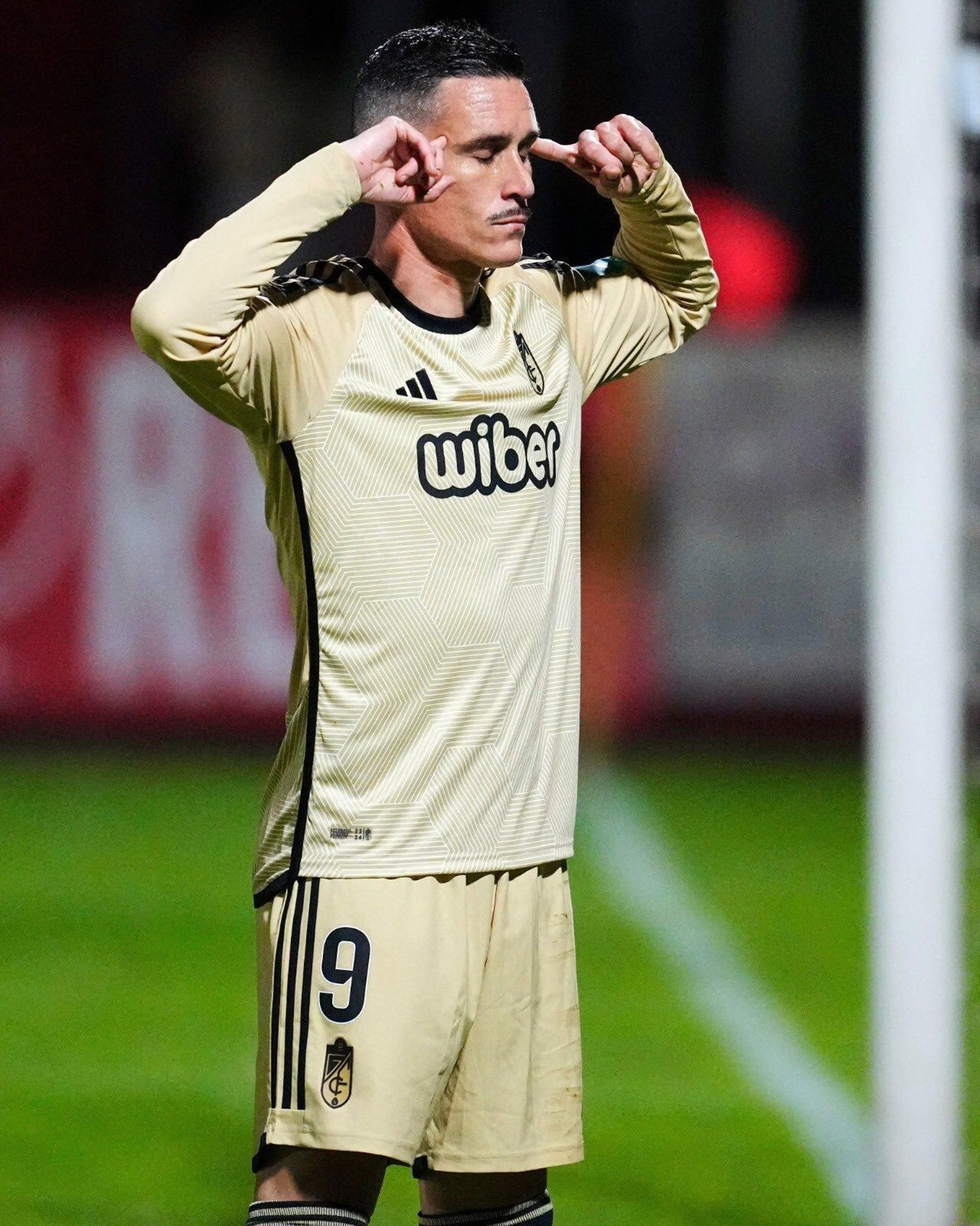 Callejón celebra el primer gol del Granada ante el Arosa